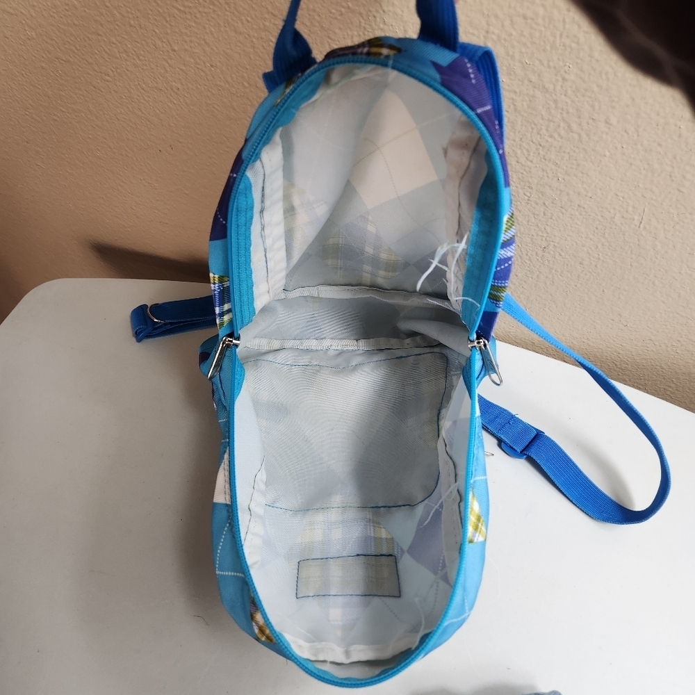 Jansport Blue Argyle Mini Backpack - Picture 9 of 9